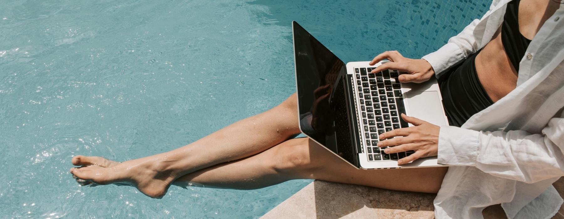 a person using a laptop