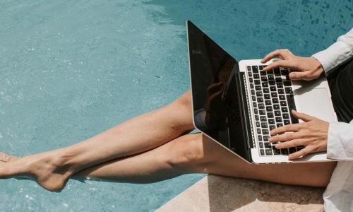 a person using a laptop